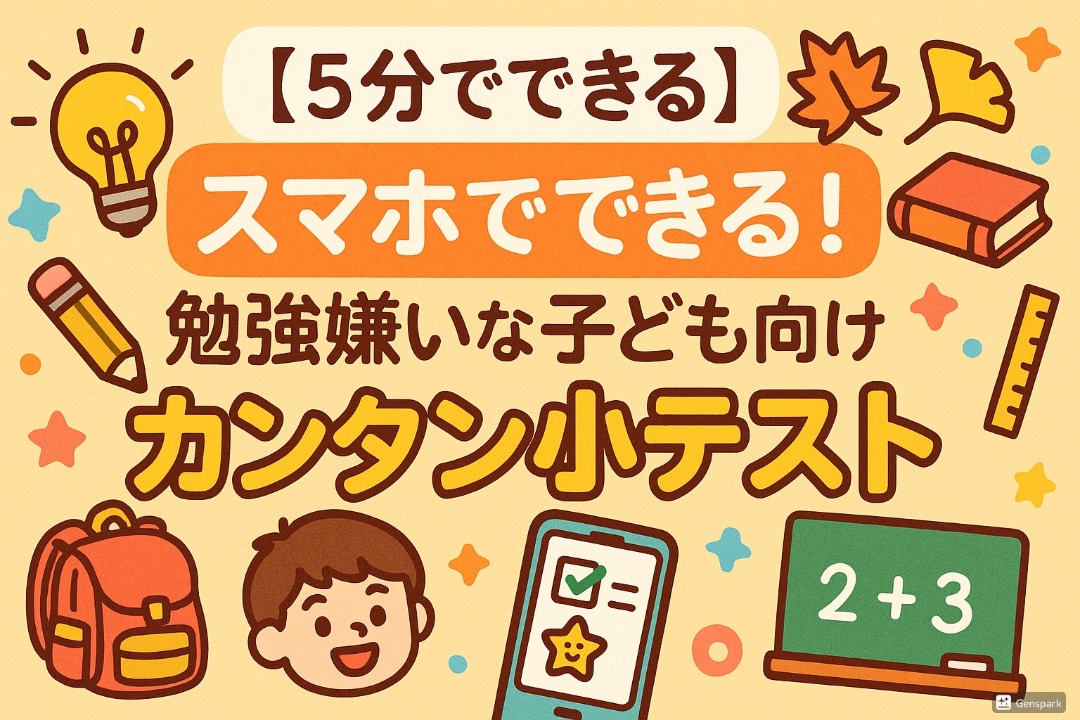 【5分でできる】スマホでできる！勉強嫌いな子ども向けカンタン小テスト